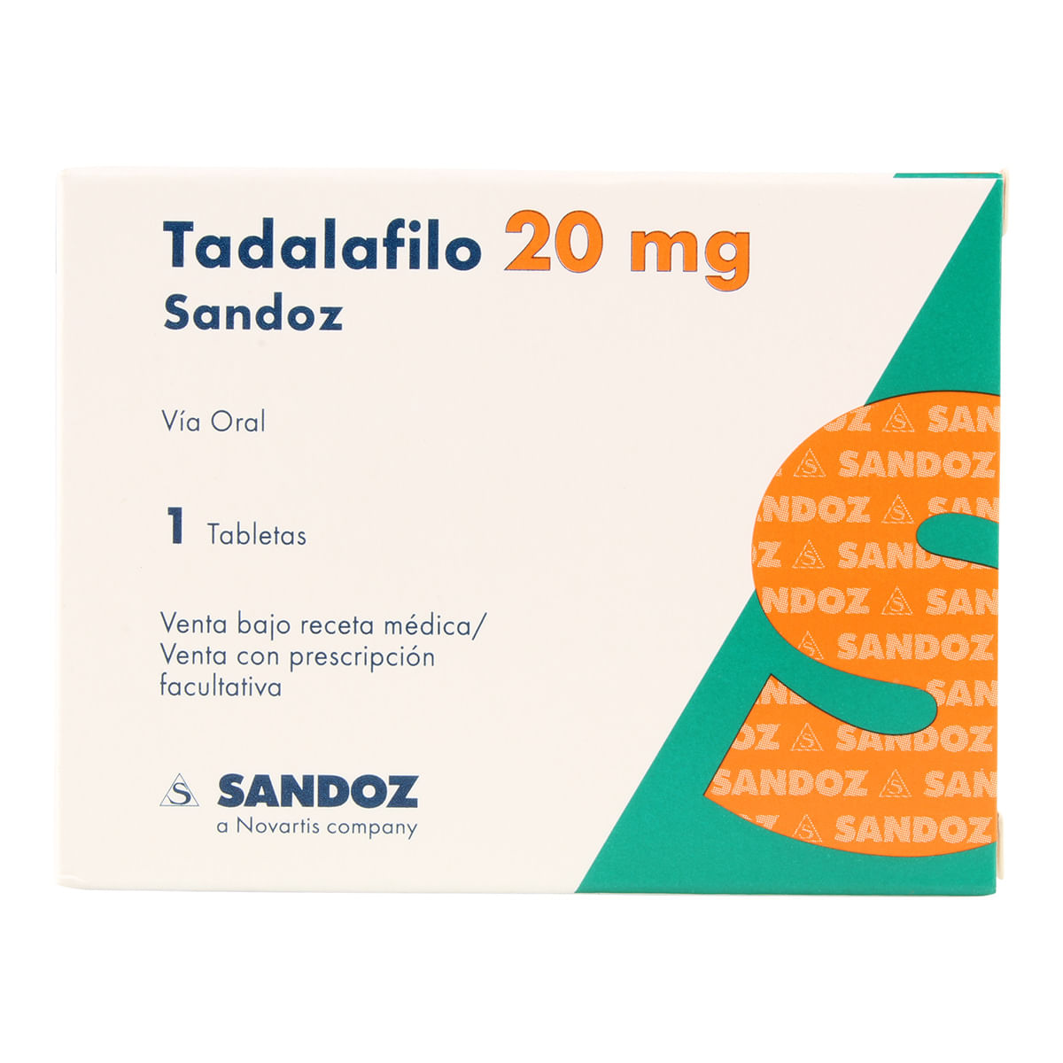 Tadalafilo 20 Mg Sandoz Caja X 1 Tableta.