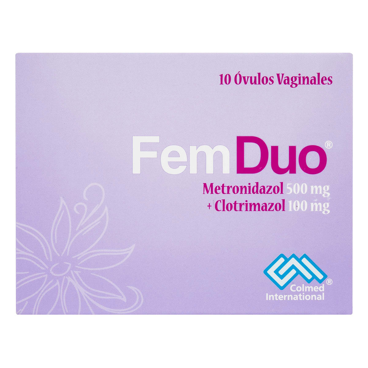 Óvulos Vaginales Fem Dúo 500 Mg/100 Mg Colmed Caja X 10 Uds.