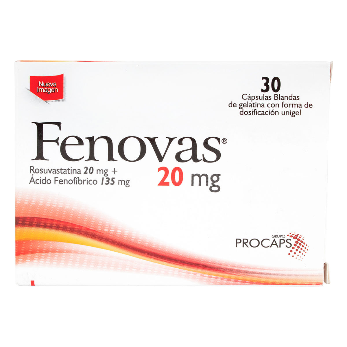 Fenovas 20 Mg Procaps Caja X 30 Cápsulas Blandas.