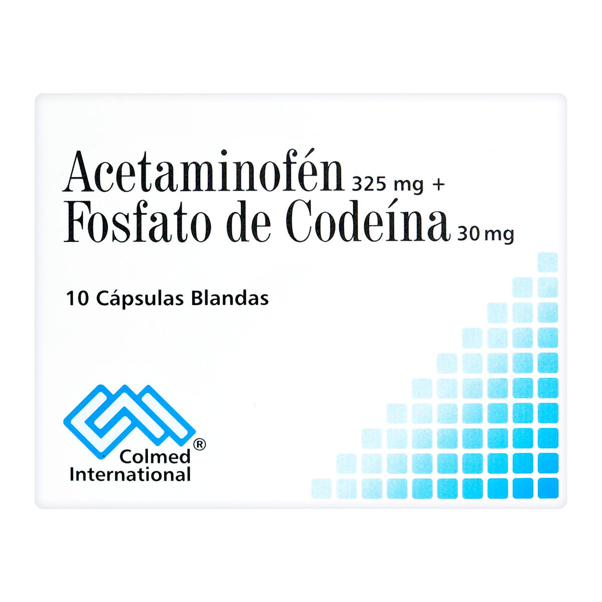 Acetaminofén + Fosfato de Codeína Colmed International Caja x 10 Cápsulas Blandas