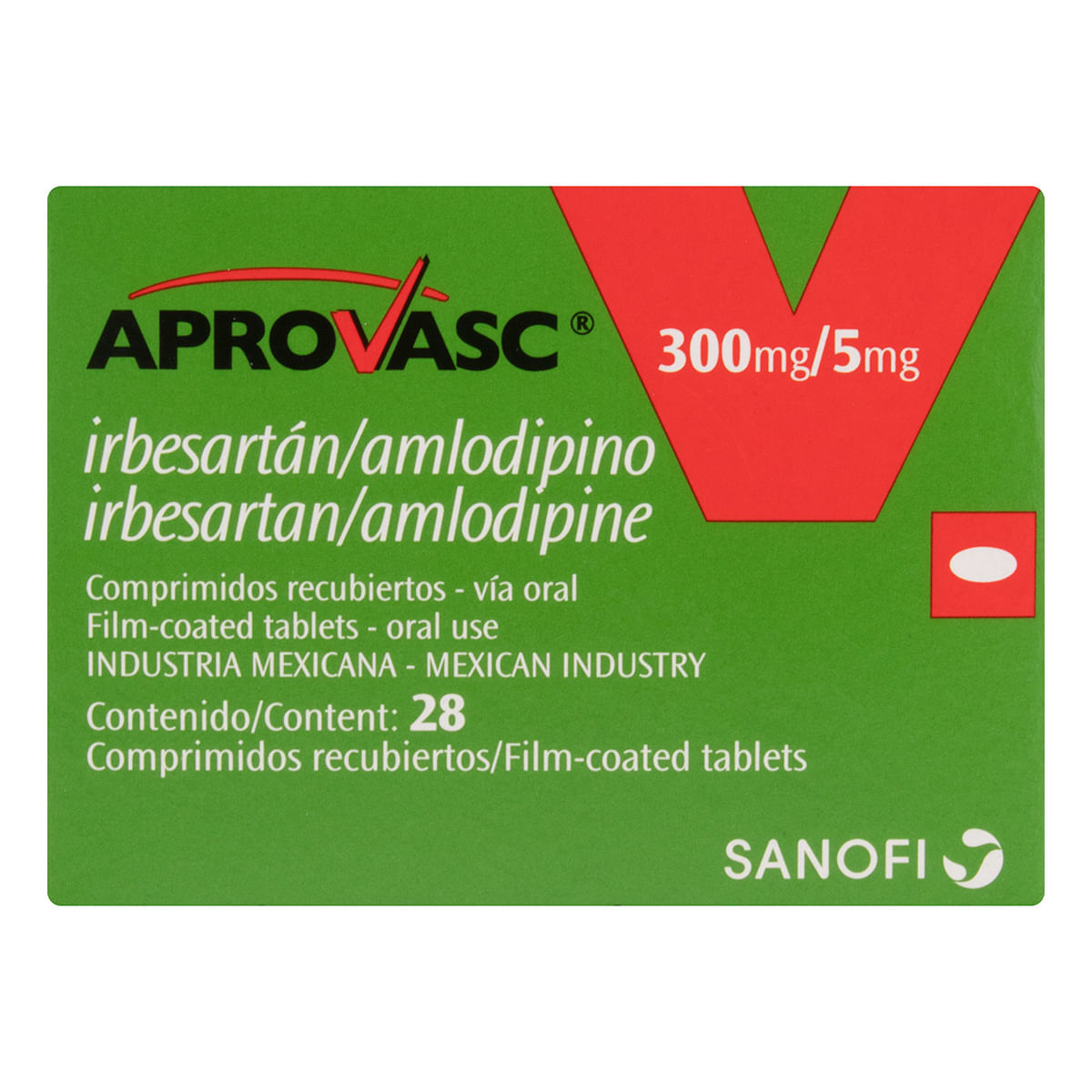 Aprovasc 300 Mg/5 Mg Sanofi Caja X 28 Tabletas.