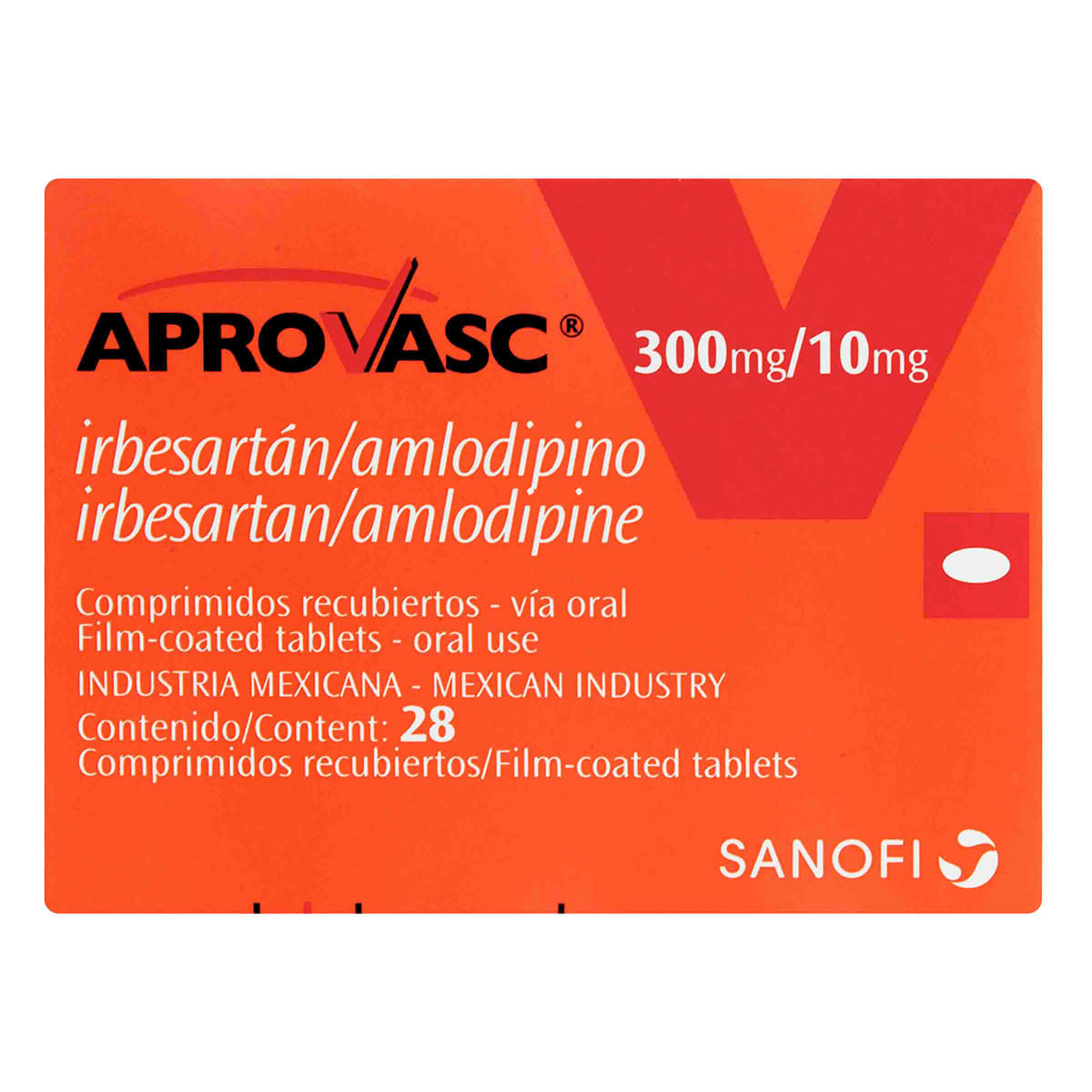 Aprovasc 300 Mg/10 Mg Sanofi Caja X 28 Tabletas.