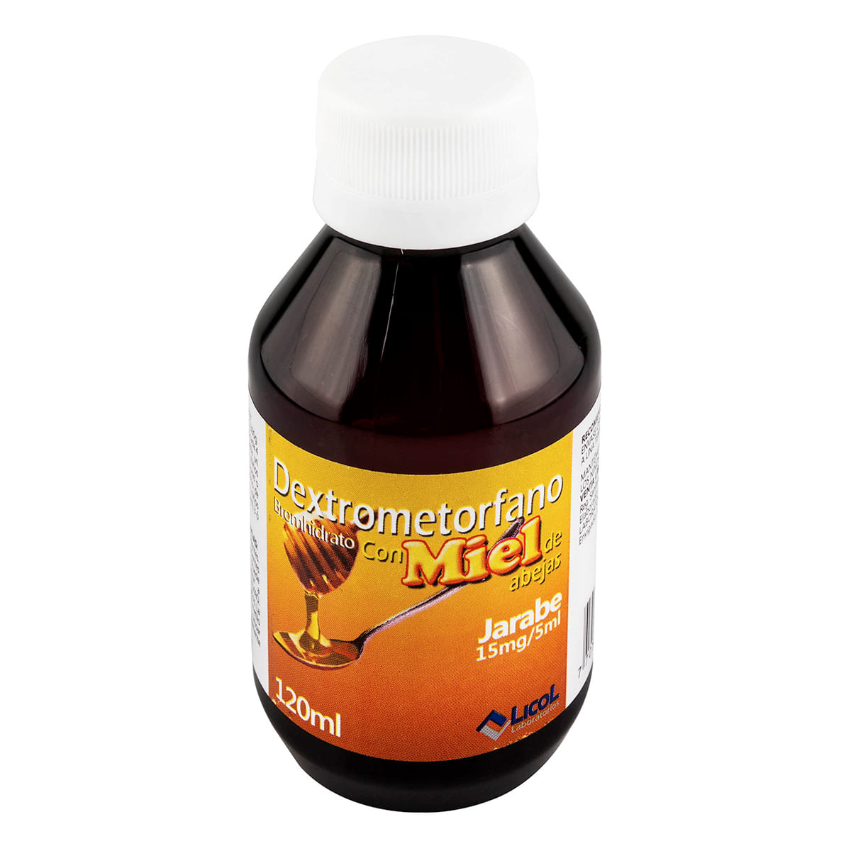 Jarabe Dextrometorfano Con Miel 15 Mg/5 Ml Licol Frasco X 120 Ml.