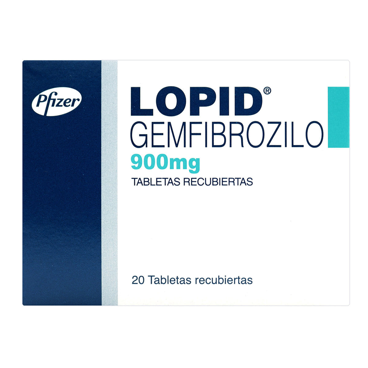 Lopid 900 Mg Pfizer Caja X 20 Tabletas Recubiertas.