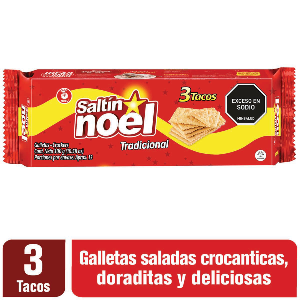 Galletas Saltín Noel Tradicional Paquete X 300G X 3 Tacos.