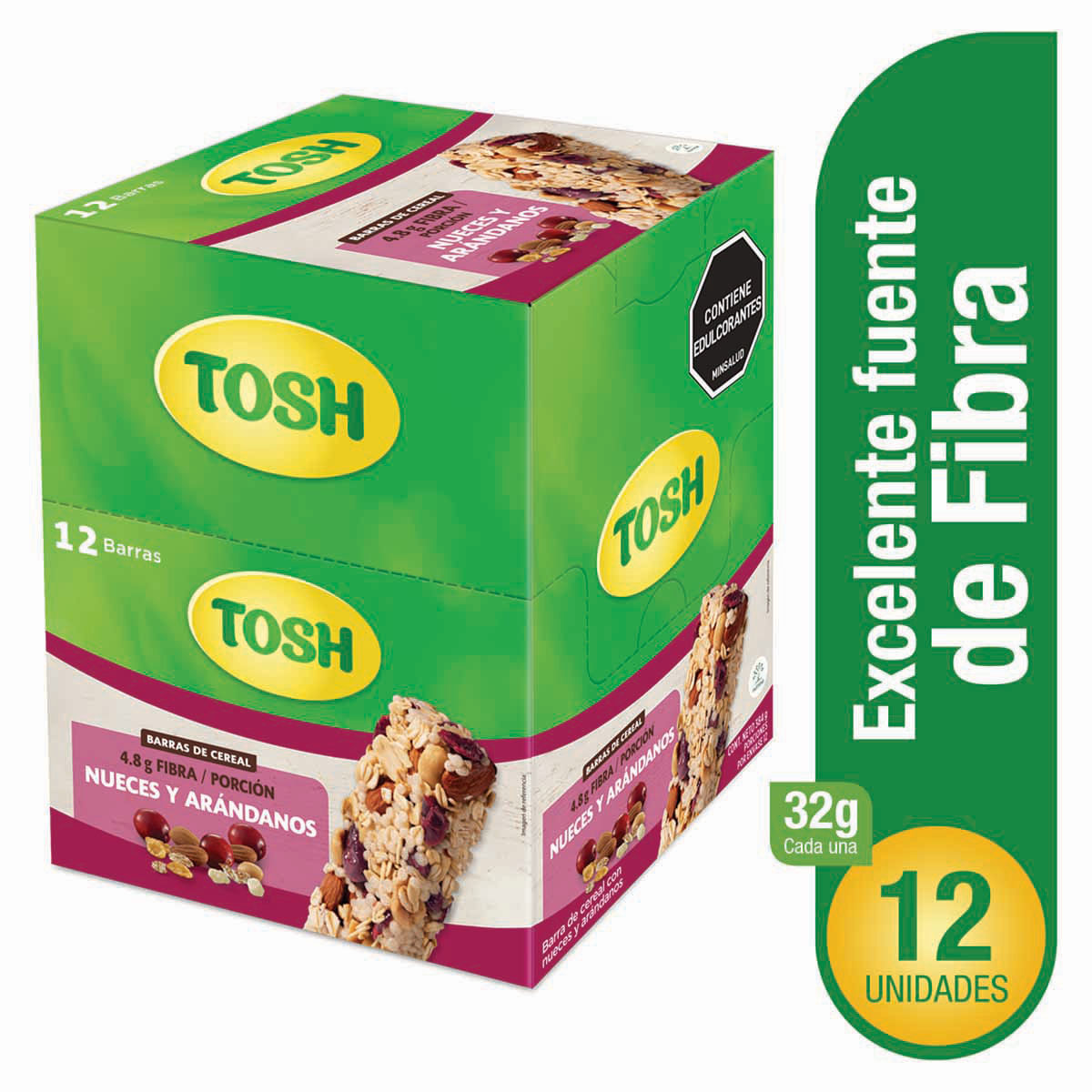 Barra Tosh Arándanos Y Nueces Buena Fuente De Fibra Barra X 32 G Caja X 12 Uds.