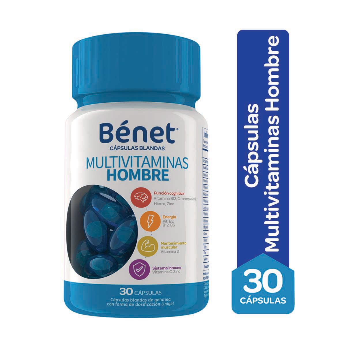 Suplemento dietario Bénet Multivitaminas Hombre Frasco x 30 Cápsulas Blandas