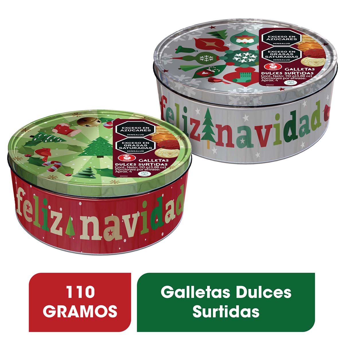 Galletas Surtidas de Navidad Noel Tarro x 110g
