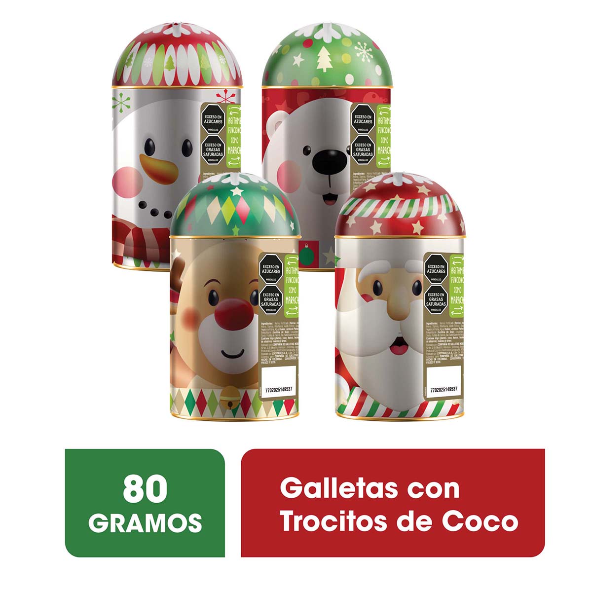 Galletas Edición Maraca De Navidad Noel Tarro x 80g
