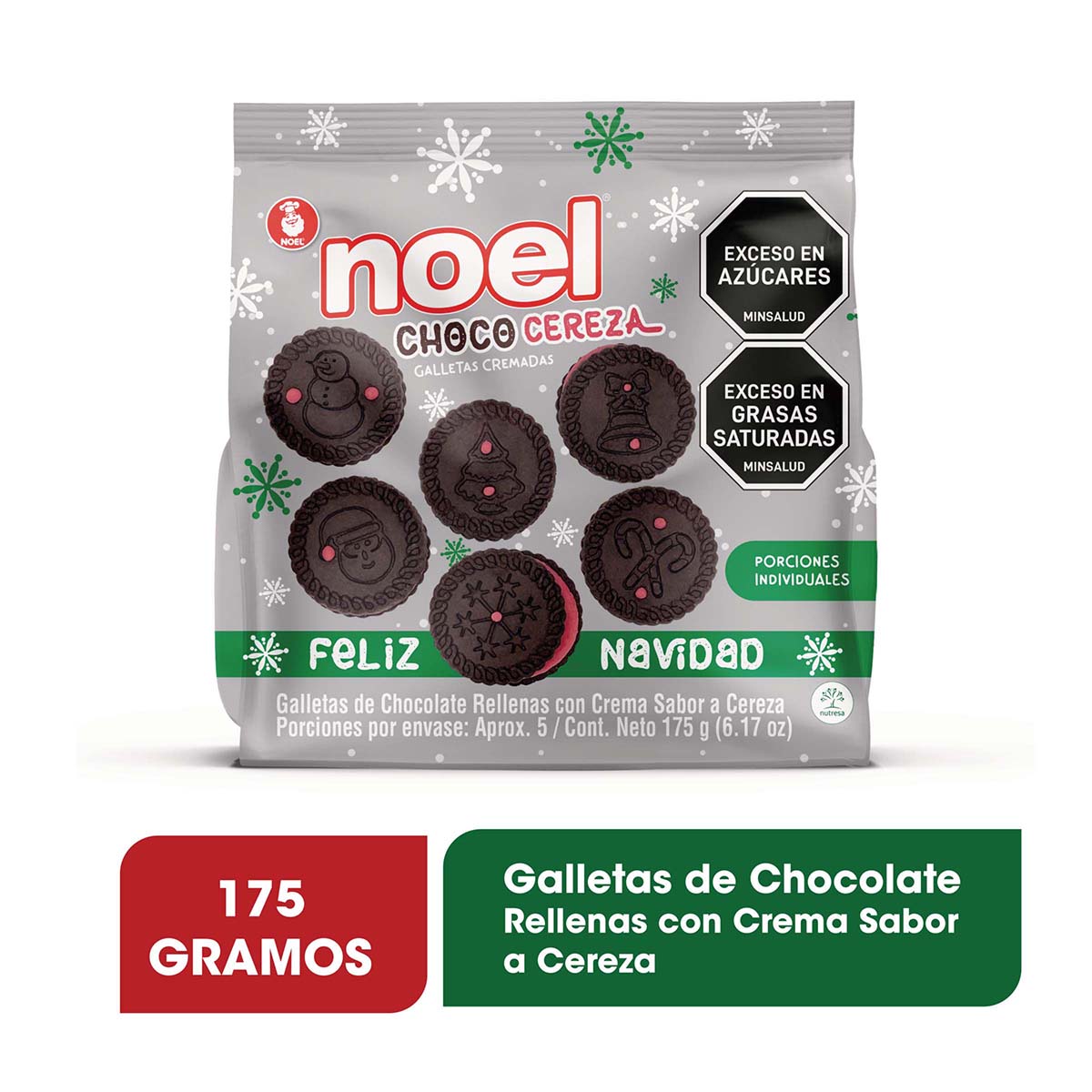 Galletas Rellenas de Crema Sabor Cereza Noel x 175g
