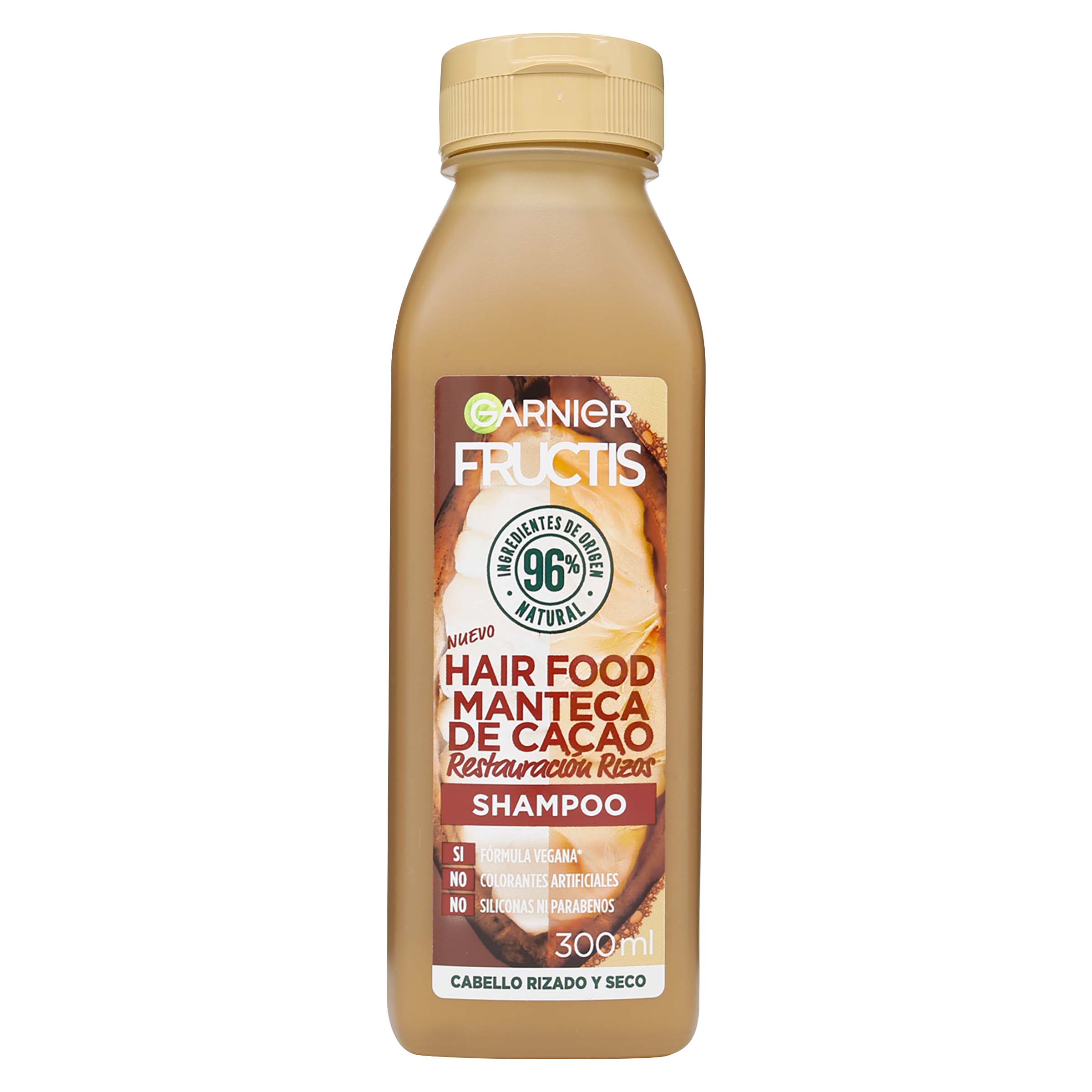 Shampoo Hair Food Manteca de Cacao Restauración Rizos Garnier Fructis Frasco x 300 mL