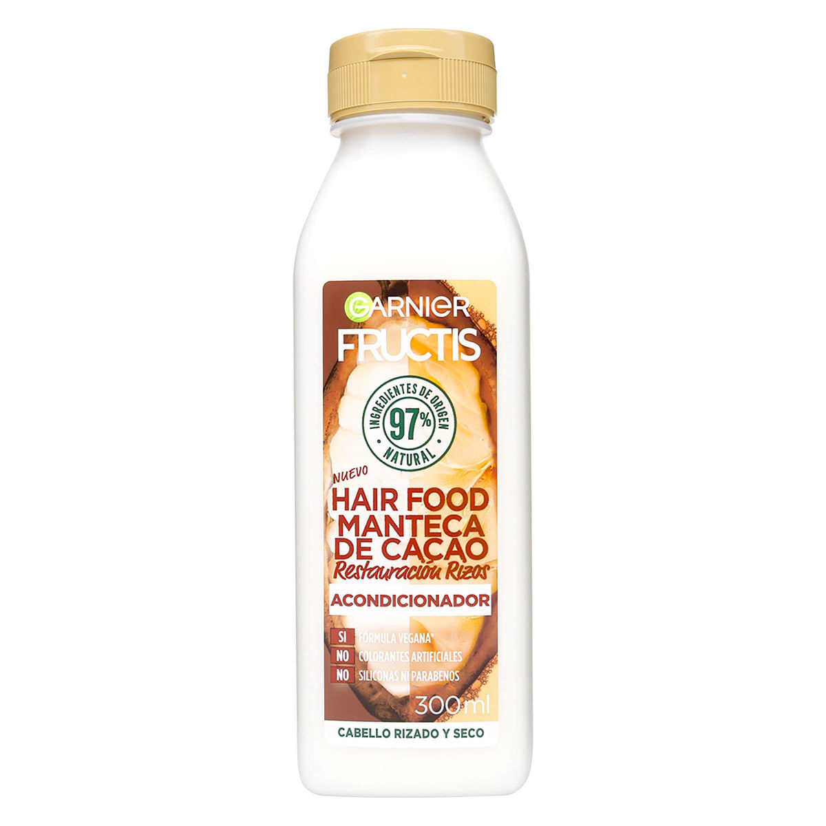 Acondicionador Hair Food Manteca de Cacao Restauración Rizos Garnier Fructis Frasco x 300 mL