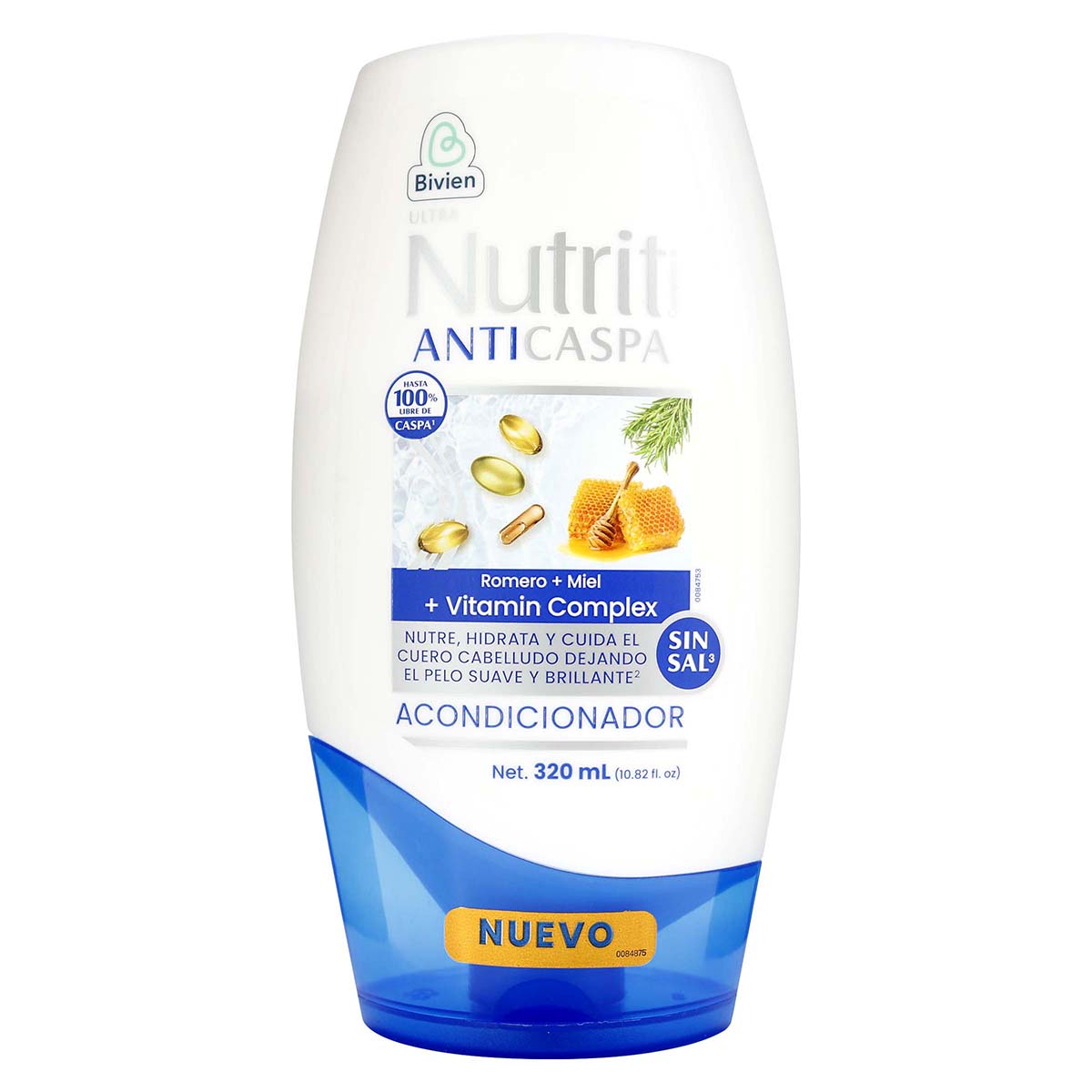 Acondicionador Nutrit Anticaspa Romero y Miel Bivien Frasco x 320 mL