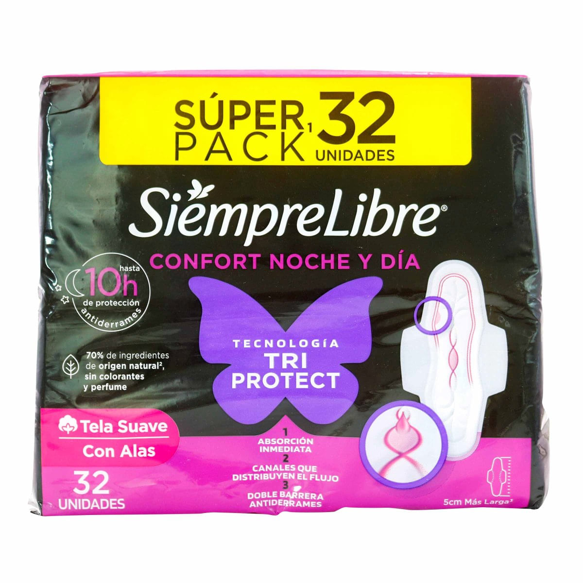 Toalla SiempreLibre Confort Noche y Día Johnson & Johnson Paquete x 32 uds