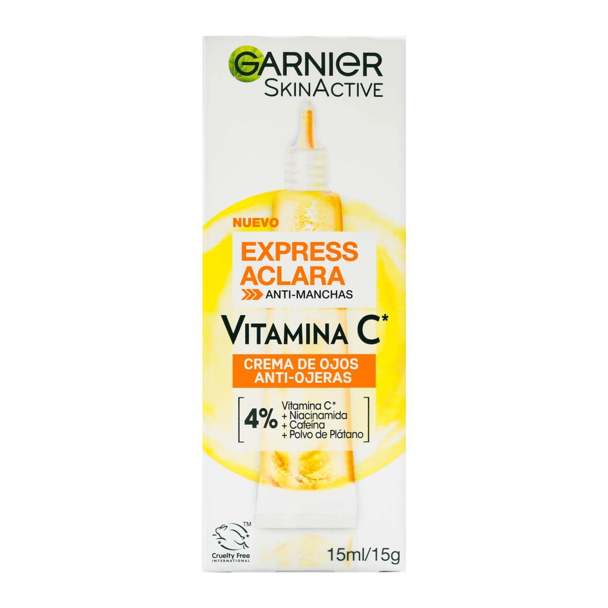 Crema de Ojos Anti-Ojeras Express Aclara Vitamina C Garnier Frasco x 15 mL