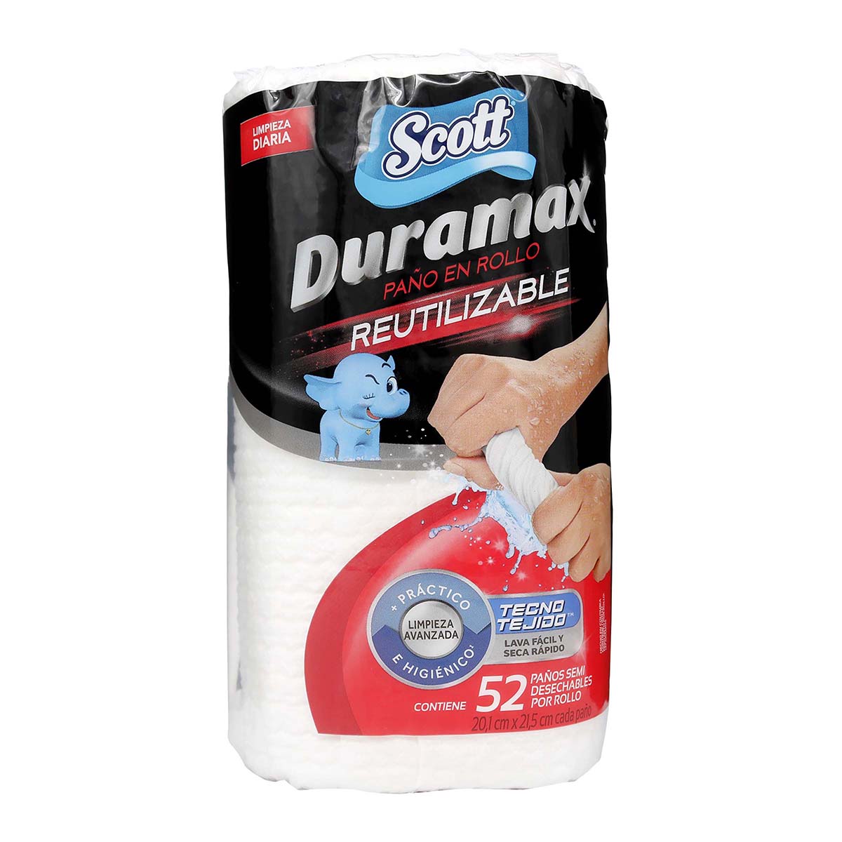 Paño en Rollo Reutilizable Duramax Scott Paquete x 52 uds