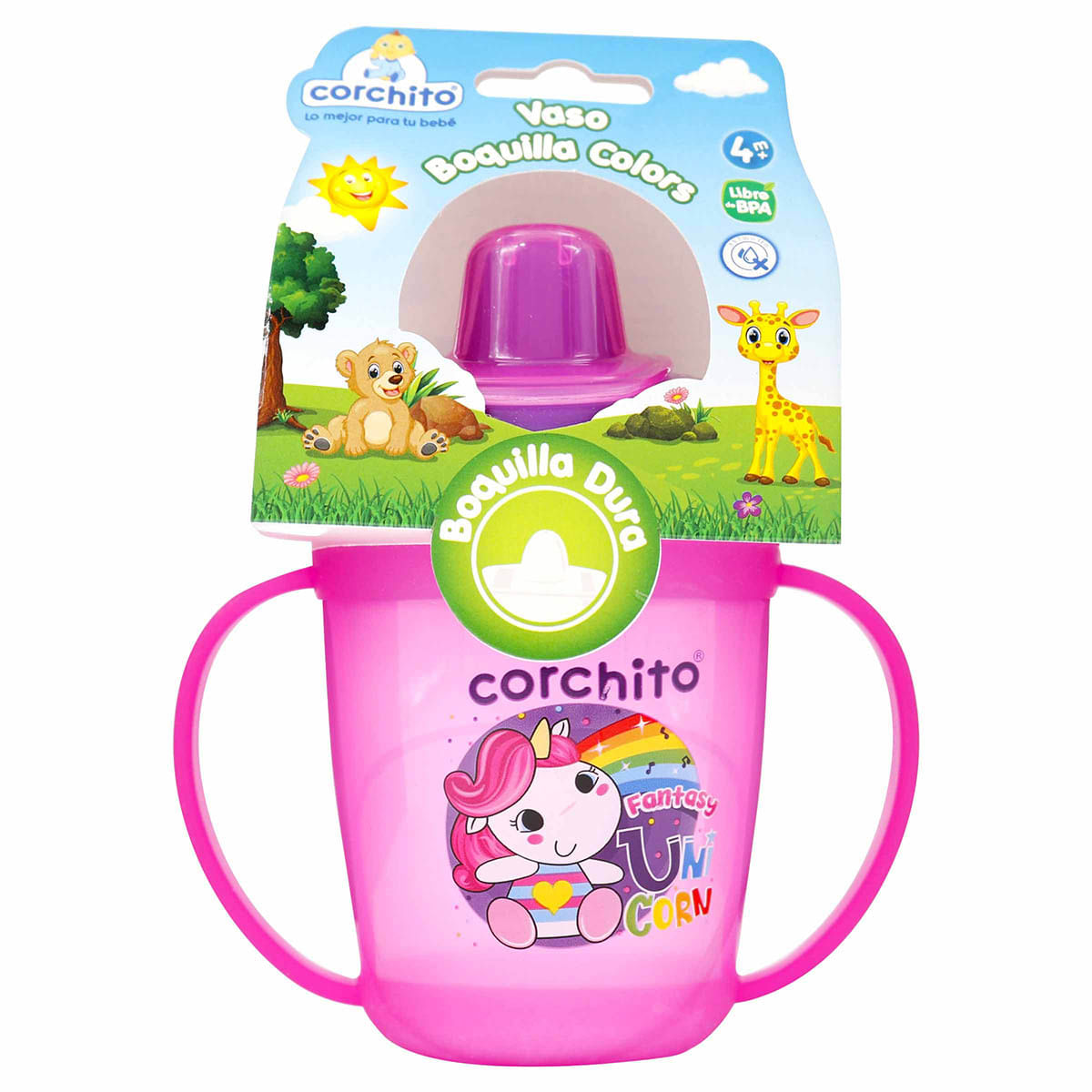 Vaso Boquilla Dura Colors Corchito Frasco x 6 Onzas