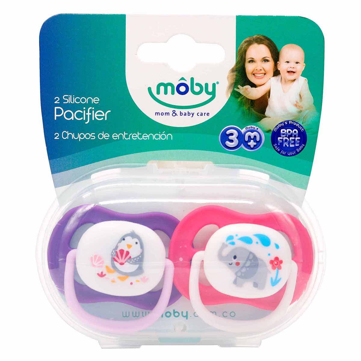 Chupo de Entretención Doble Moby Blíster x 2 uds