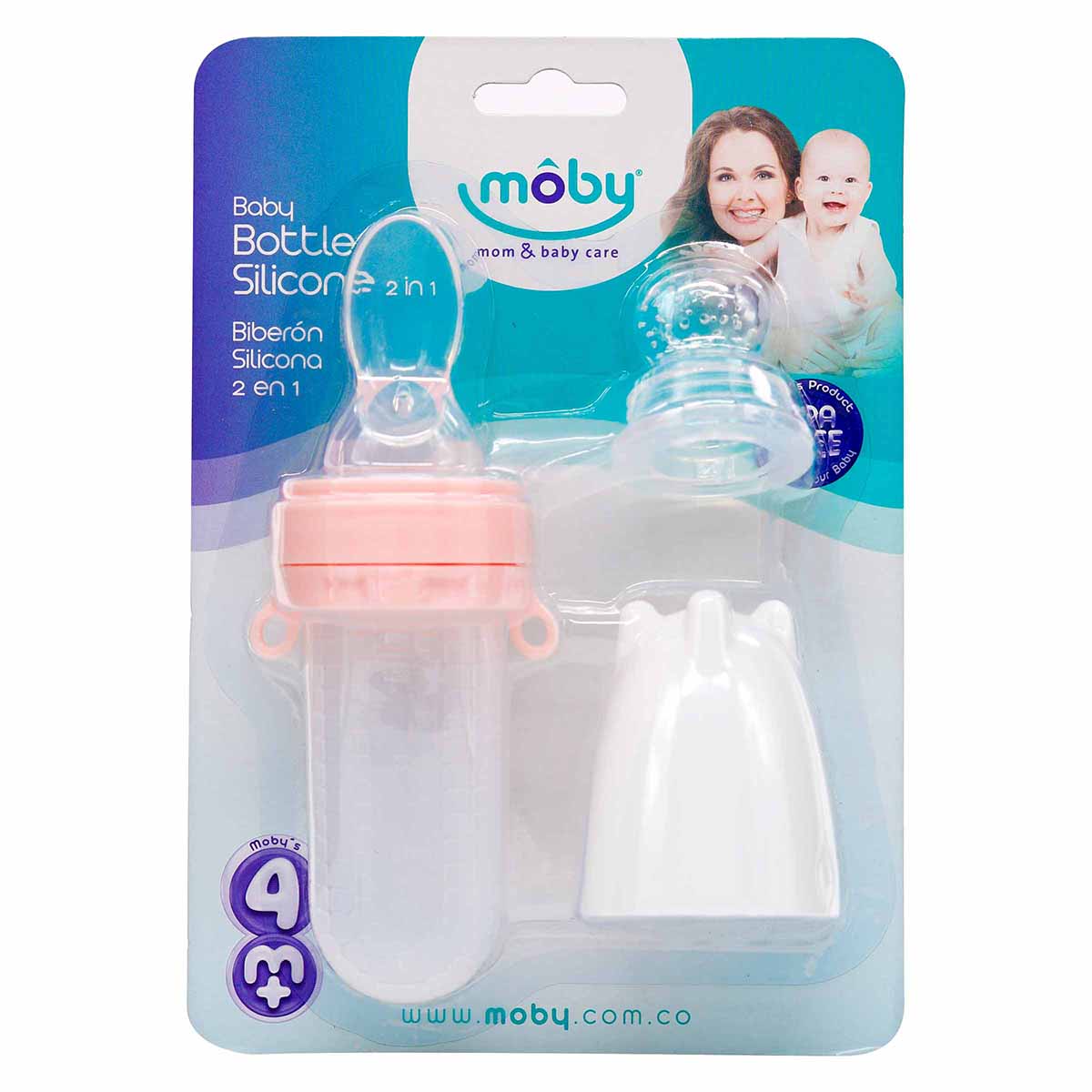Biberon 2 en 1 de Silicona Moby Blíster x 1 ud