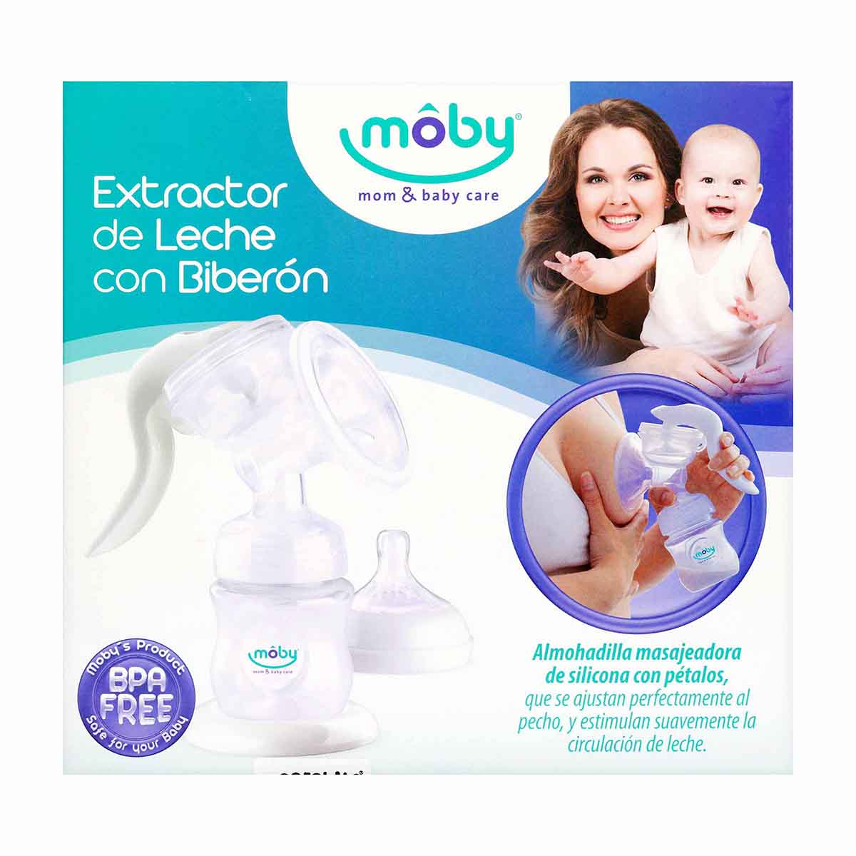 Extractor de Leche con Biberón 5 Oz Moby Caja x 1 ud
