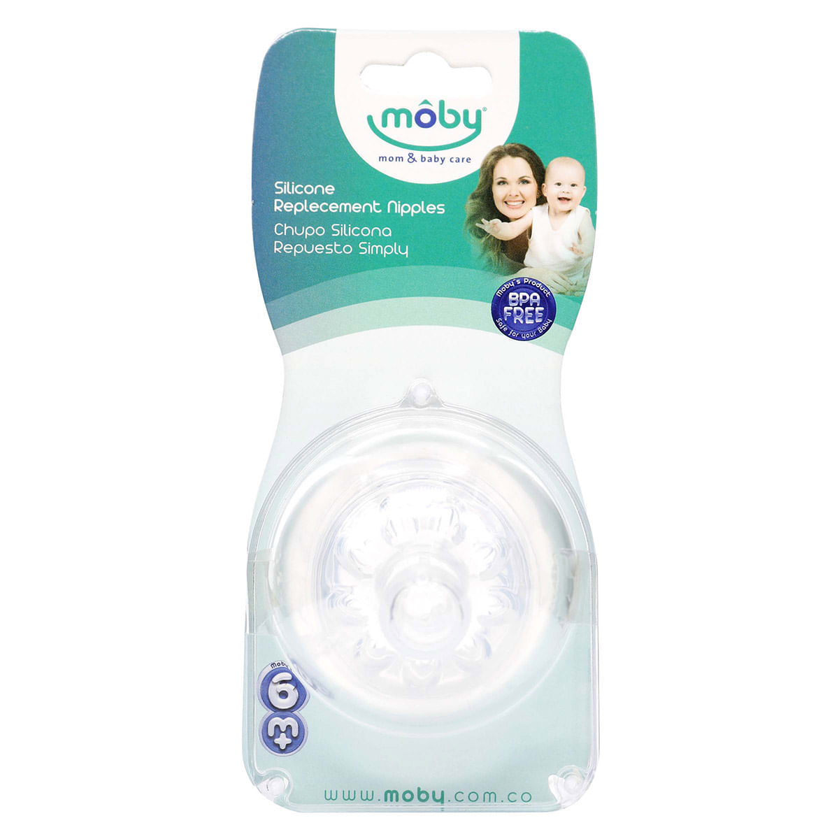 Repuesto Chupo de Silicona Simply Moby Blíster x 2 uds