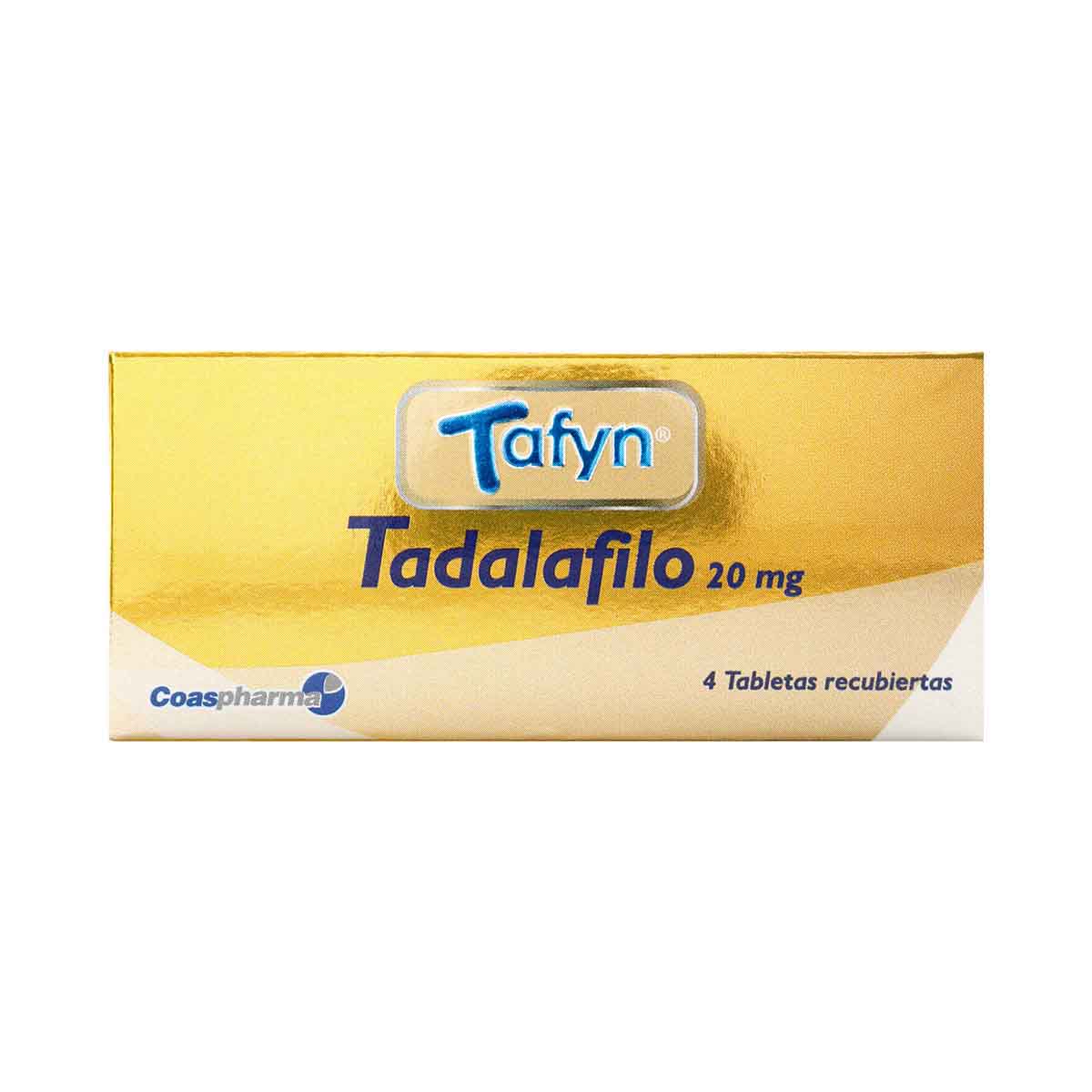 Tafyn Tadalafilo 20 mg Coaspharma Caja x 4 Tabletas Recubiertas