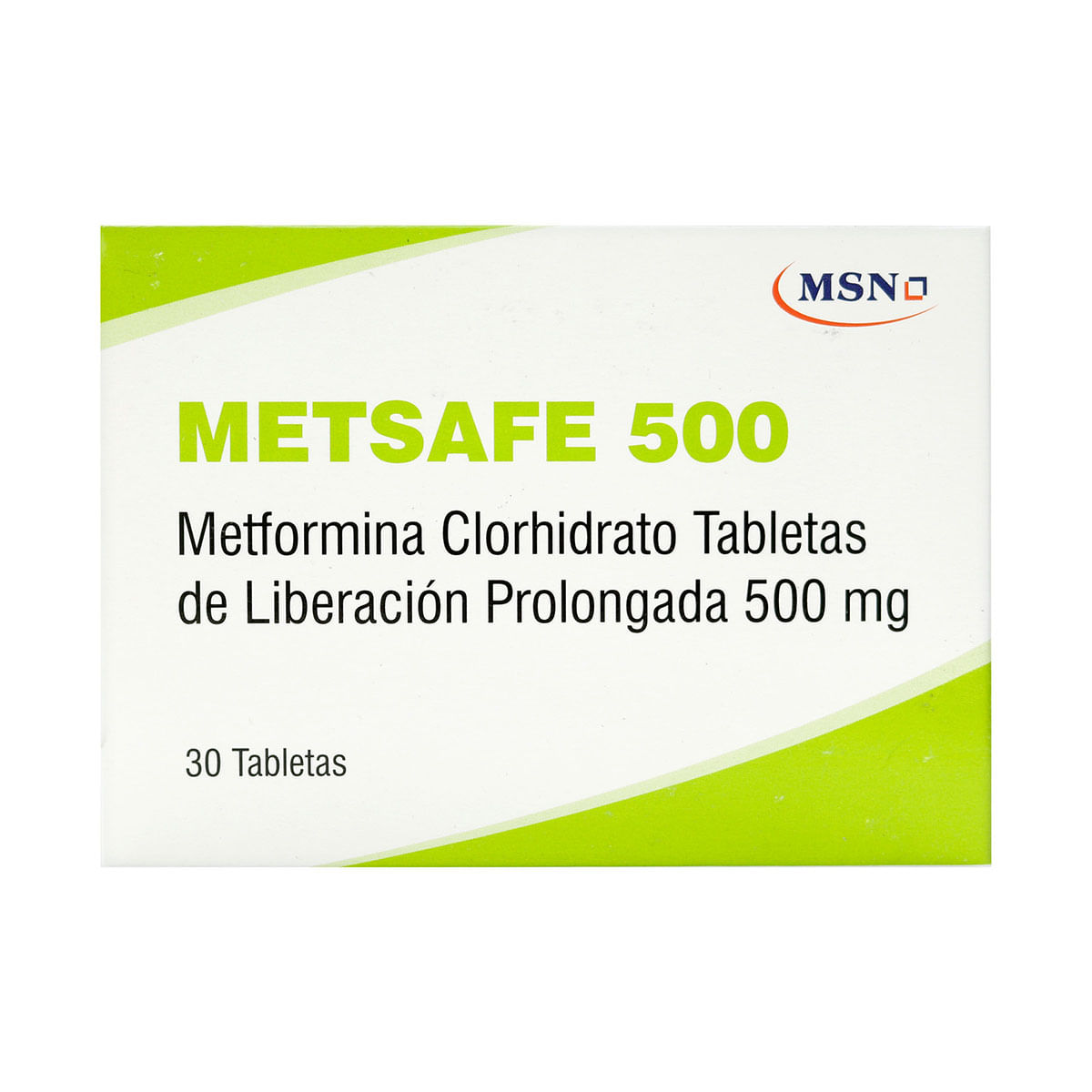 Metsafe Metmorfina 500 mg MSN Caja x 30 Tabletas