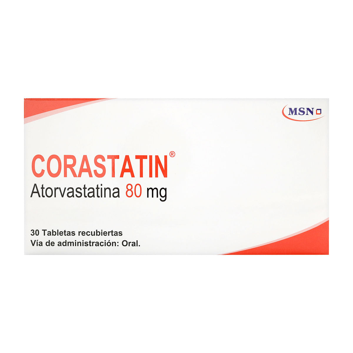 Corastatin Atorvastatina 80 mg MSN Caja x 30 Tabletas