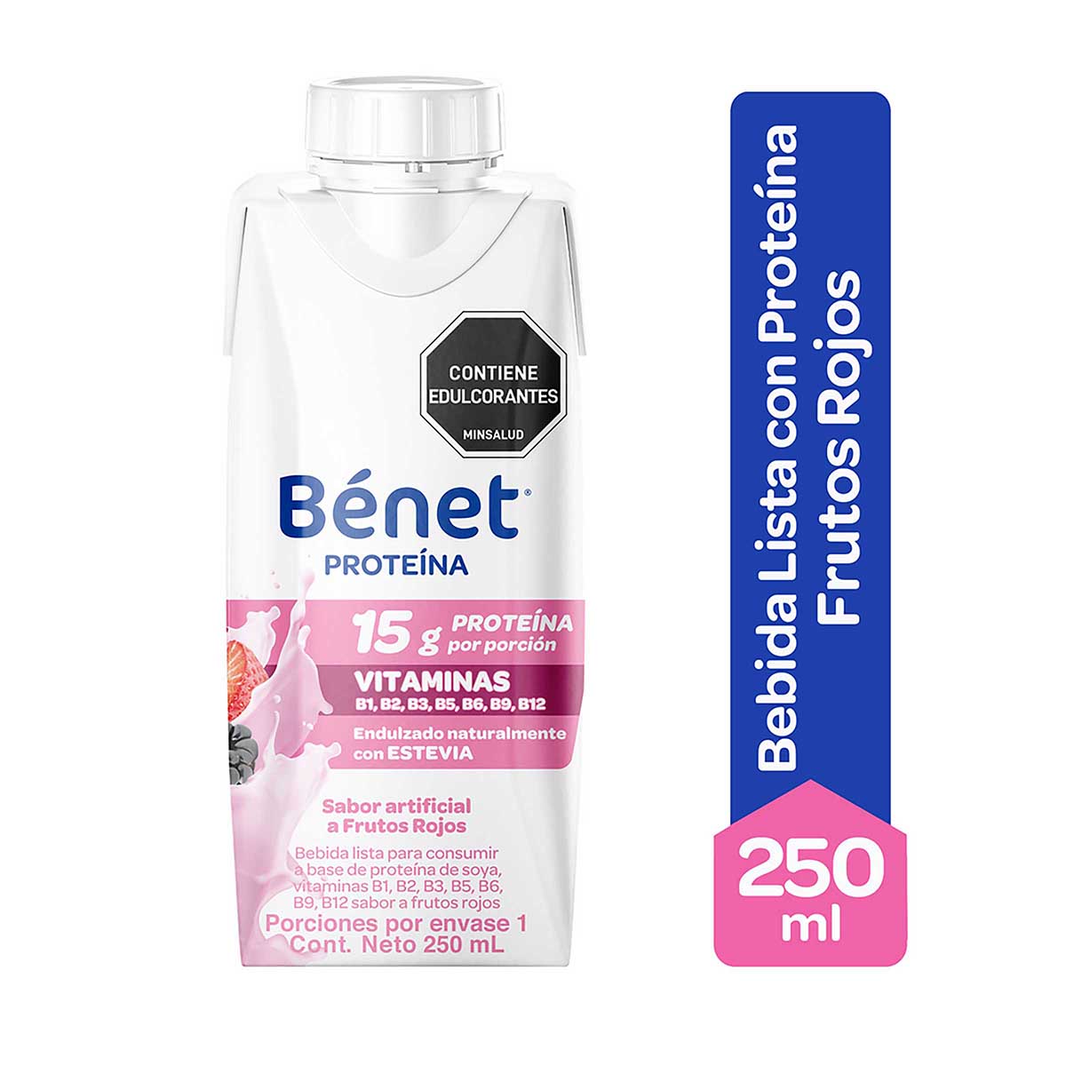 Bebida Bénet Proteína Active con Vitaminas B Frutos Rojos Botella x 250 mL