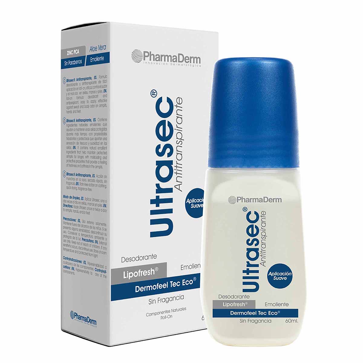 Desodorante en Roll-on Ultrasec Pharmaderm Frasco x 60 mL