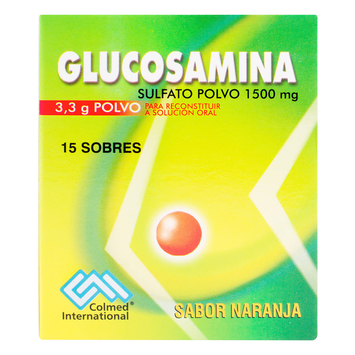 Solución Oral Glucosamina 1500 Mg Colmed Naranja Polvo Sobre X 3.3 G Caja X 15 Uds.