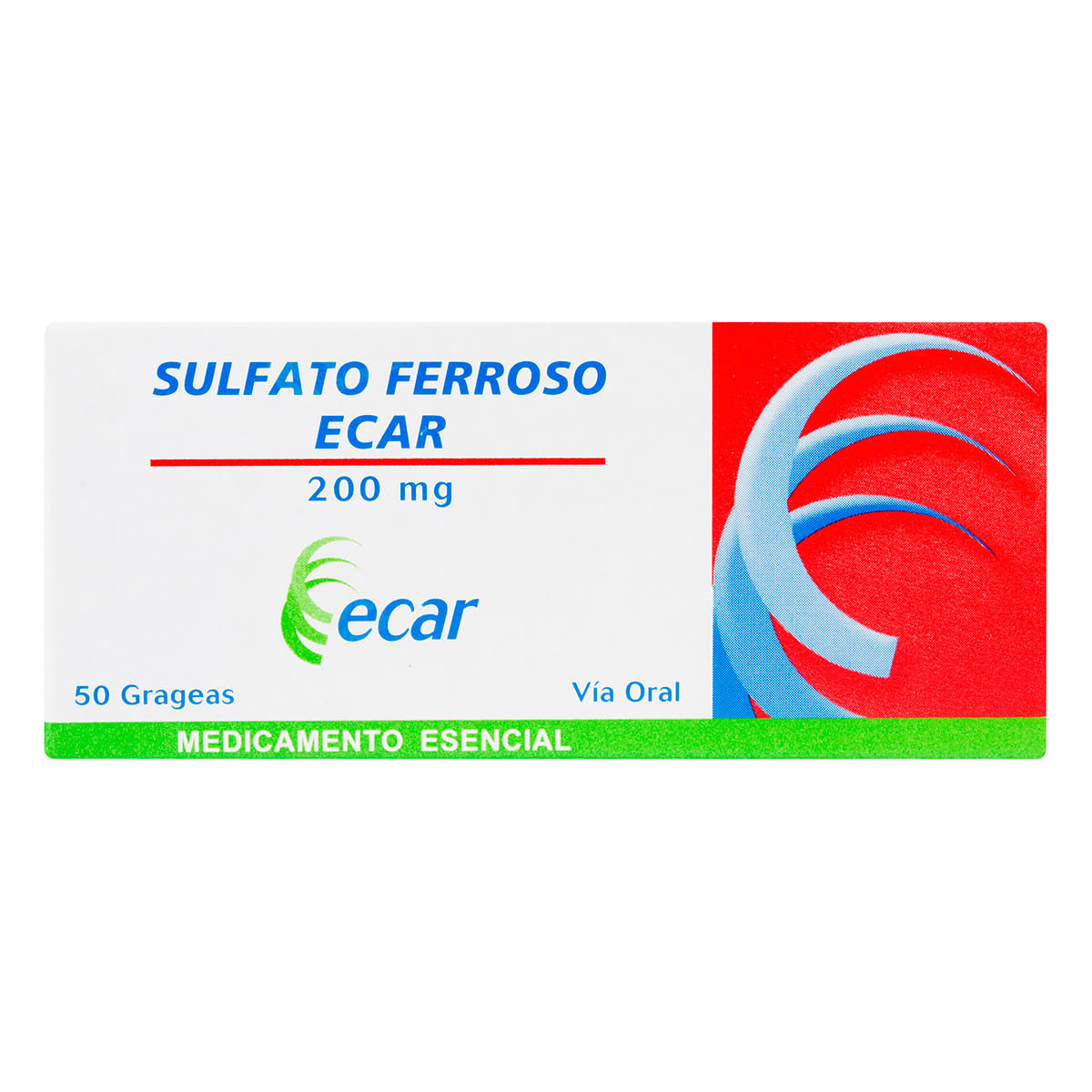 Sulfato Ferroso 200 Mg Ecar Caja X 50 Grageas.