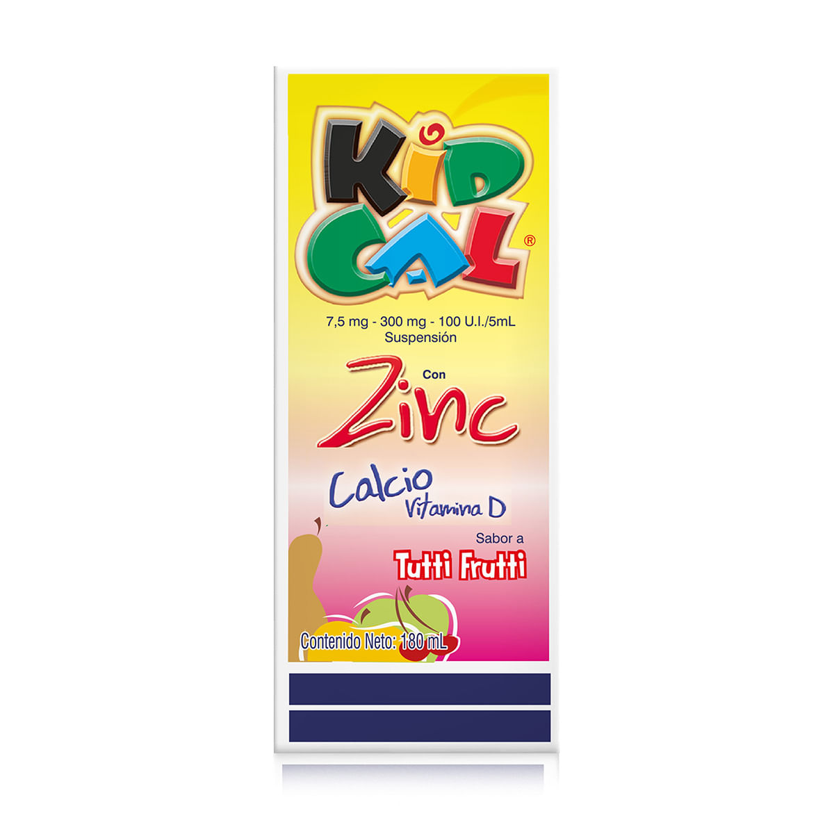 Suspensión Kidcal 7.5 Mg/300 Mg Tutti Frutti Frasco X 180 Ml.