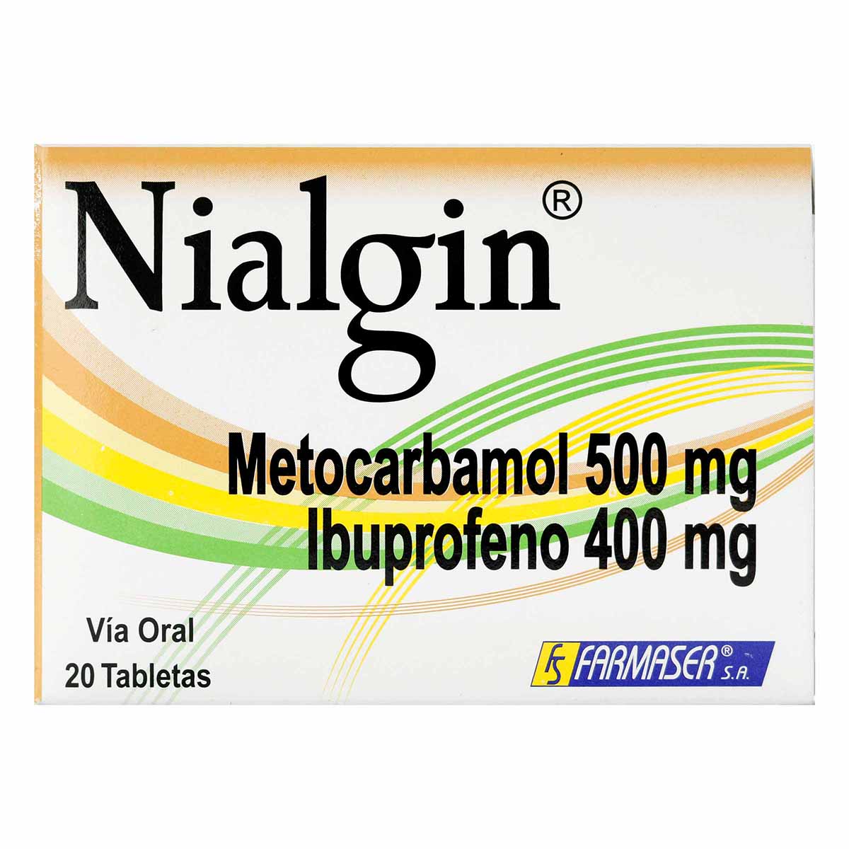 Nialgin 500 Mg/400 Mg Farmaser Caja X 20 Tabletas.