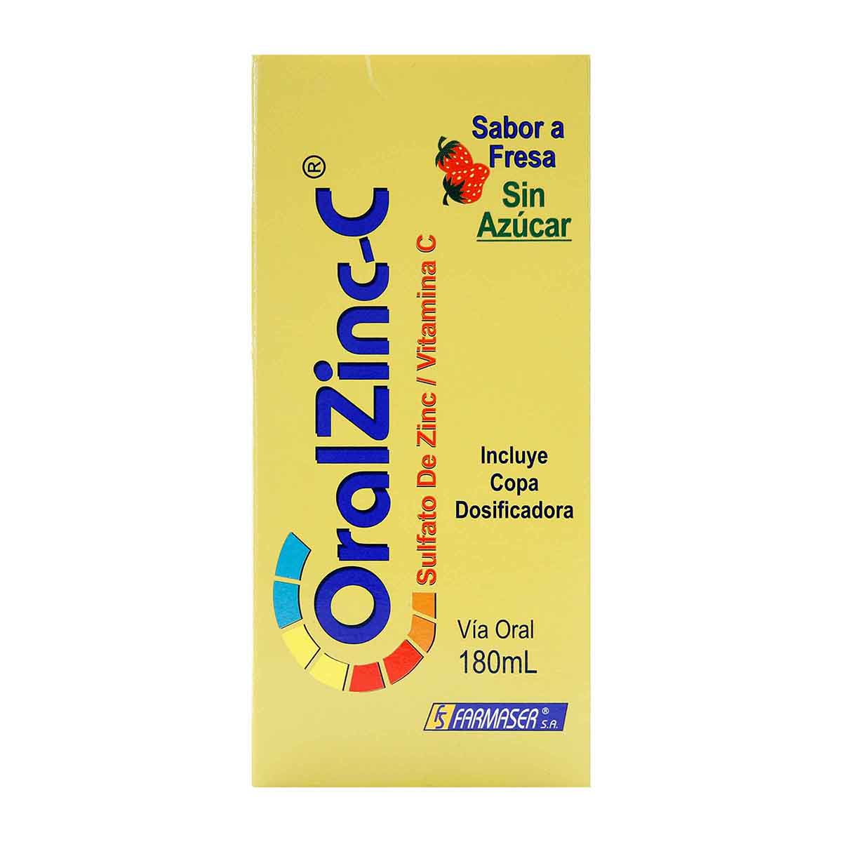 Suspensión Oral Oralzinc-C Farmaser Fresa Frasco X 180 Ml.