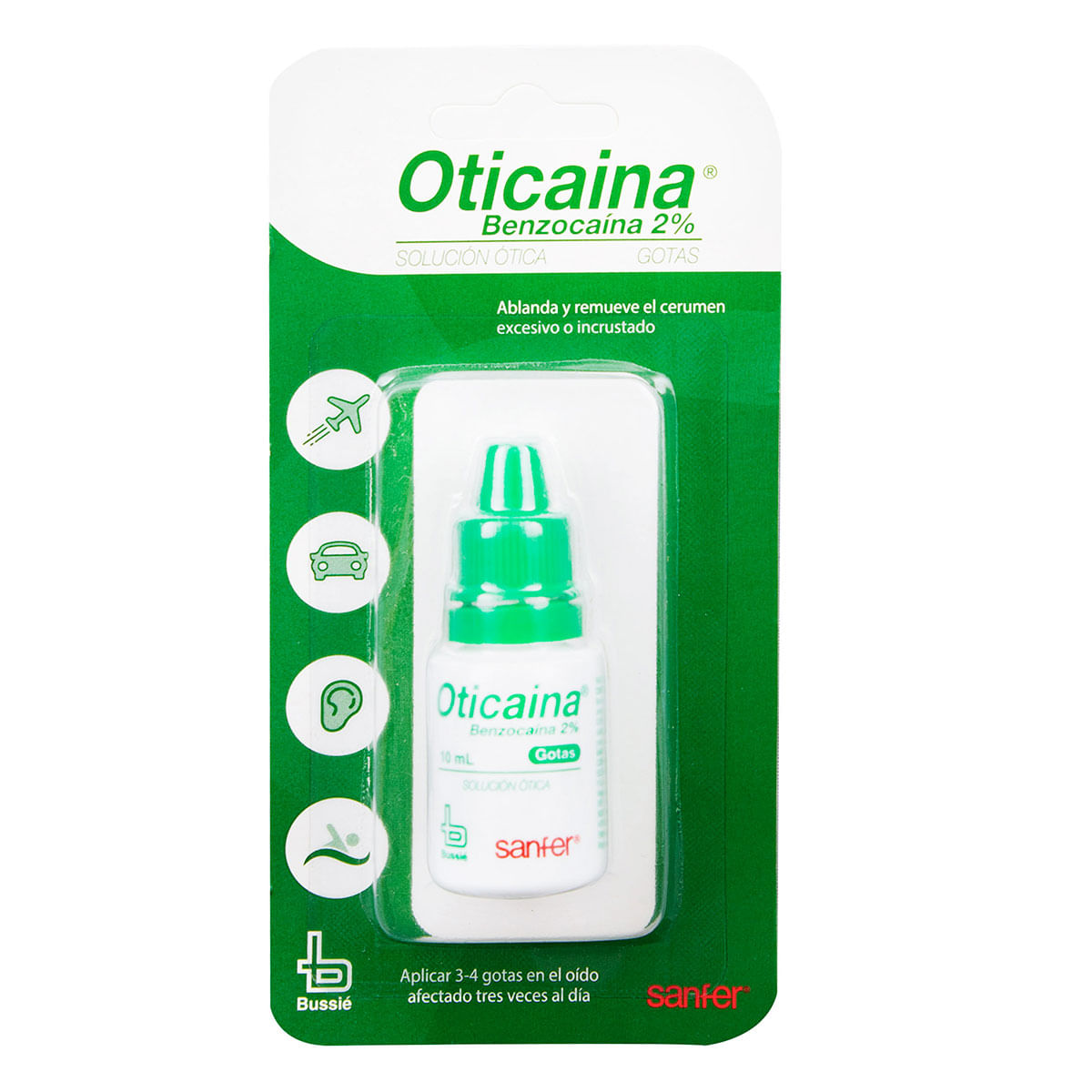 Solución Ótica Oticaina Bussié Frasco X 10 Ml.