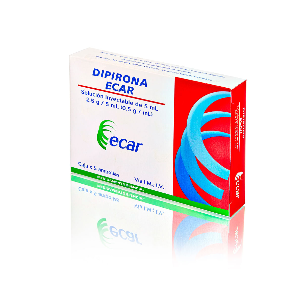 Solución Inyectable Dipirona 2.5 G/5 Ml Ecar Caja X 5 Ampollas.