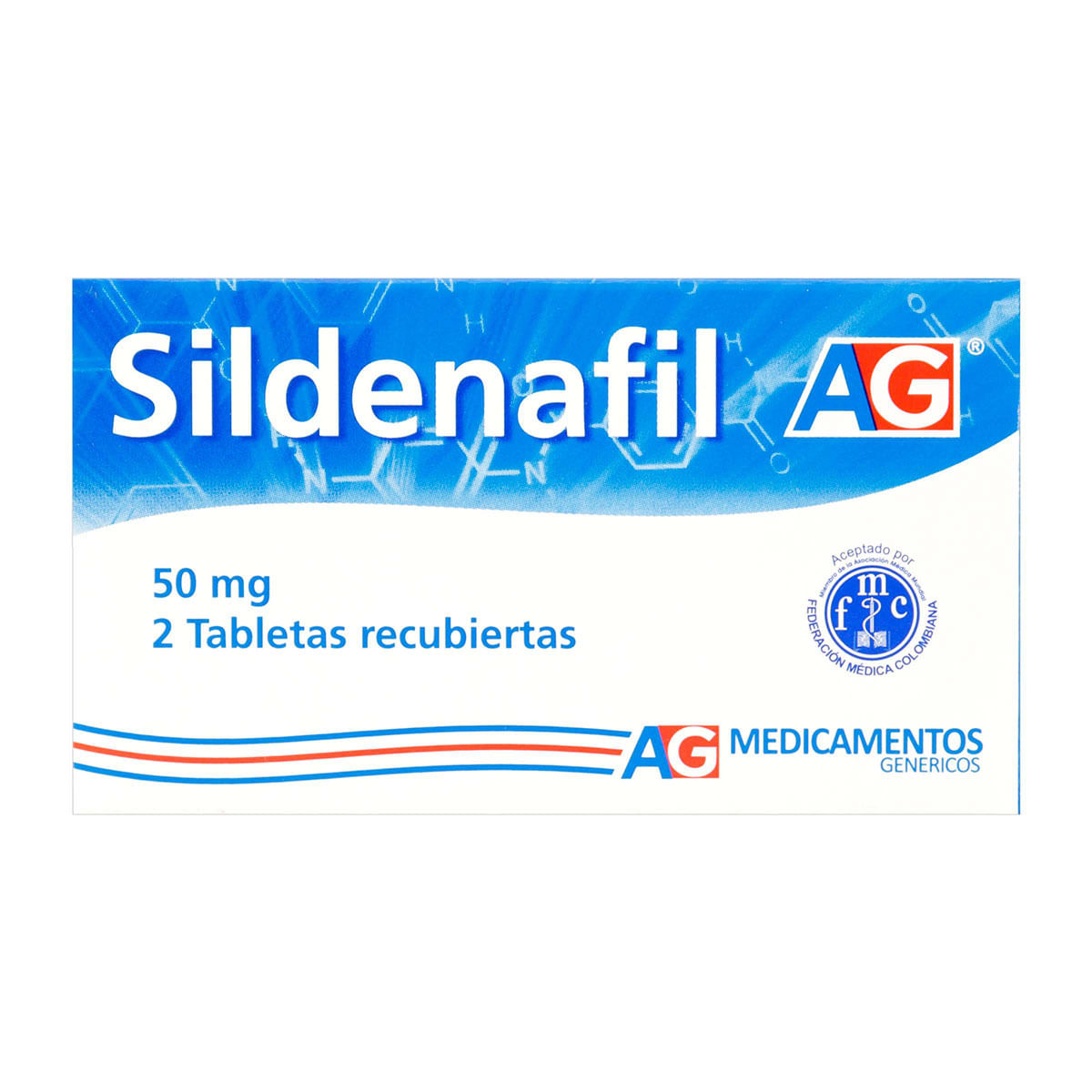 Sildenafil 50 Mg Ag Caja X 2 Tabletas Recubiertas.