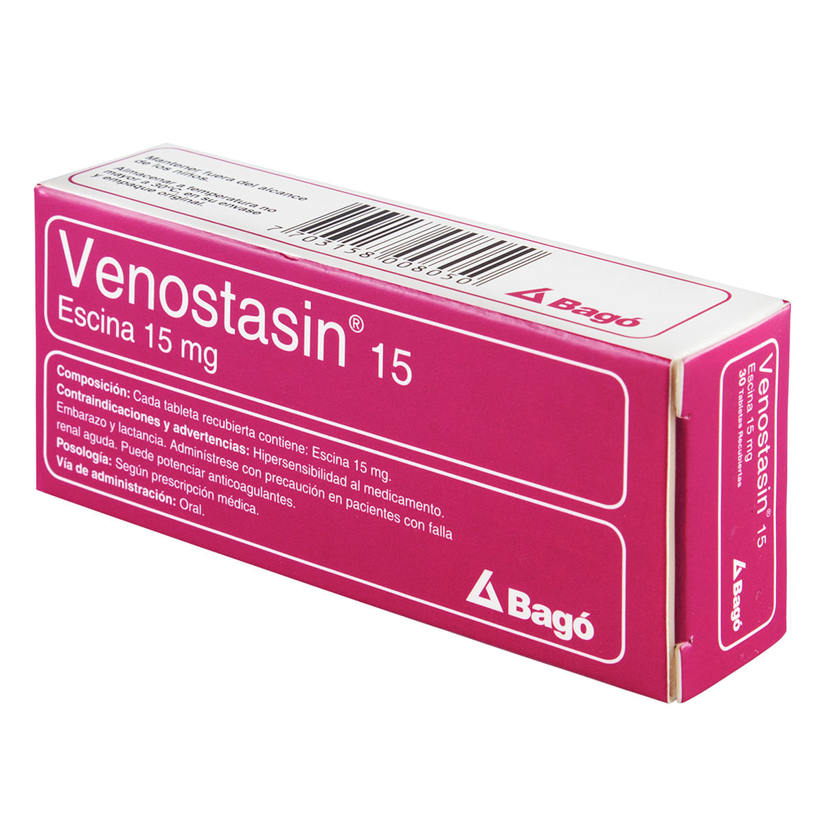 Venostasin 15 Mg Bagó Caja X 30 Tabletas Recubiertas.