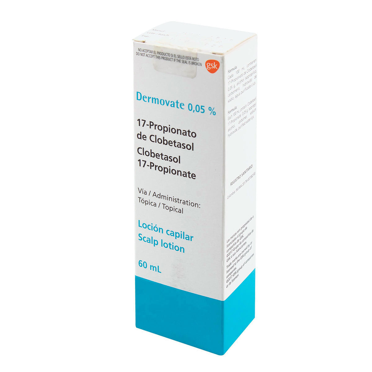 Loción Capilar Dermovate 0.05% Gsk Frasco X 60 Ml.