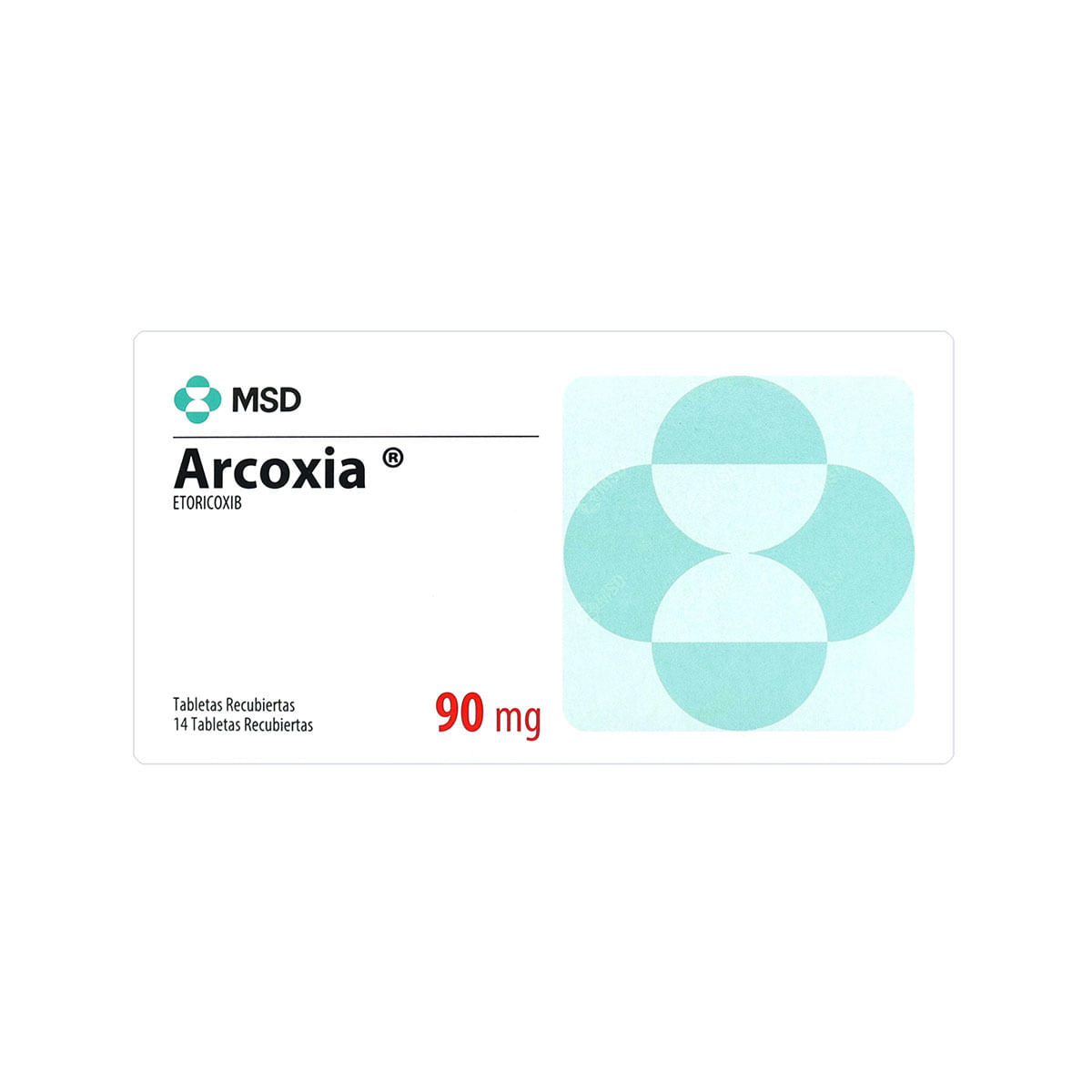 Arcoxia 90 Mg Msd Caja X 14 Tabletas Recubiertas.
