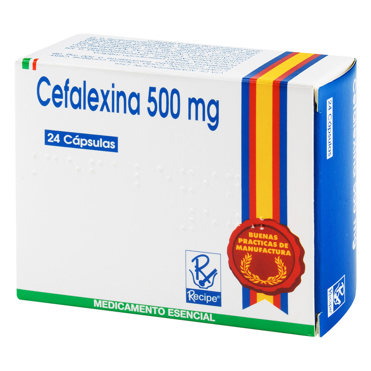 Cefalexina 500 Mg Recipe Caja X 24 Cápsulas.