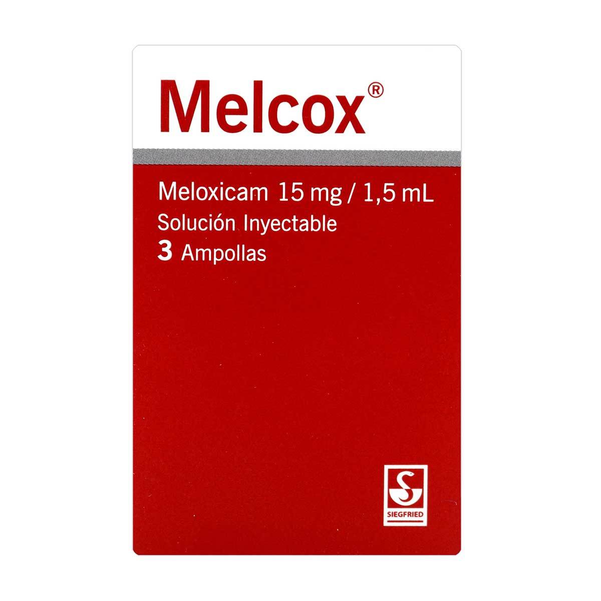 Meloxicam 15 Mg/1.5 Ml Caja X 3 Ampollas.