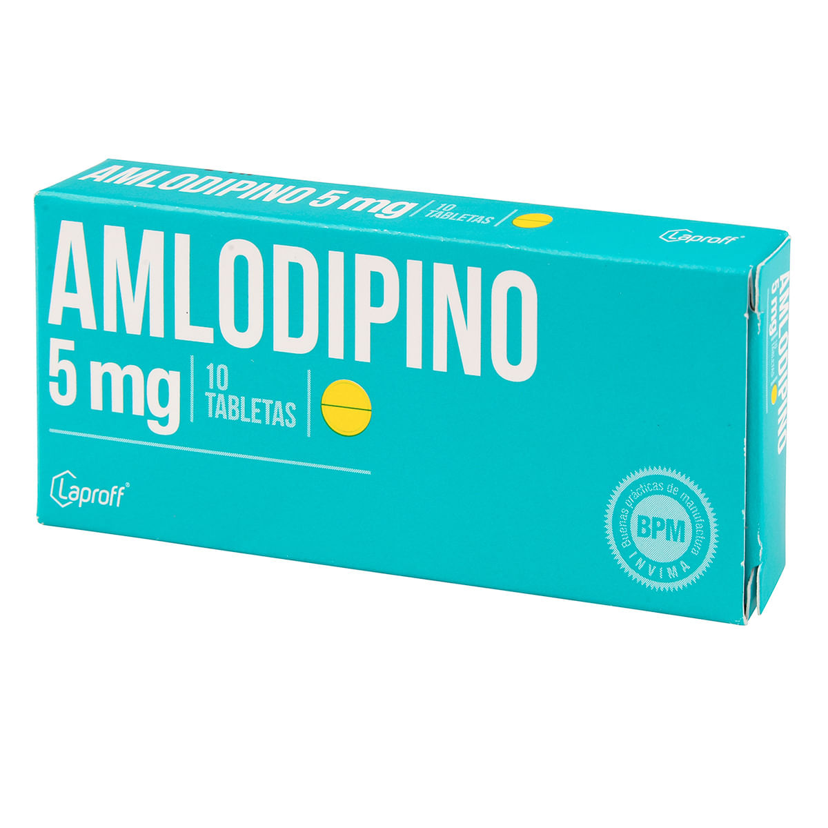 Amlodipino 5 Mg Laproff Caja X 10 Tabletas.