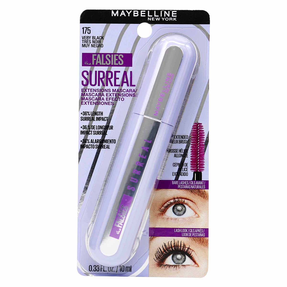 Pestañina Falsies Surreal Muy negro Maybelline Frasco x 10 mL