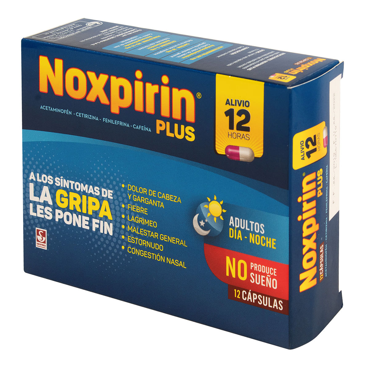 Noxpirin Plus Siegfried 12 Horas Caja X 12 Cápsulas.