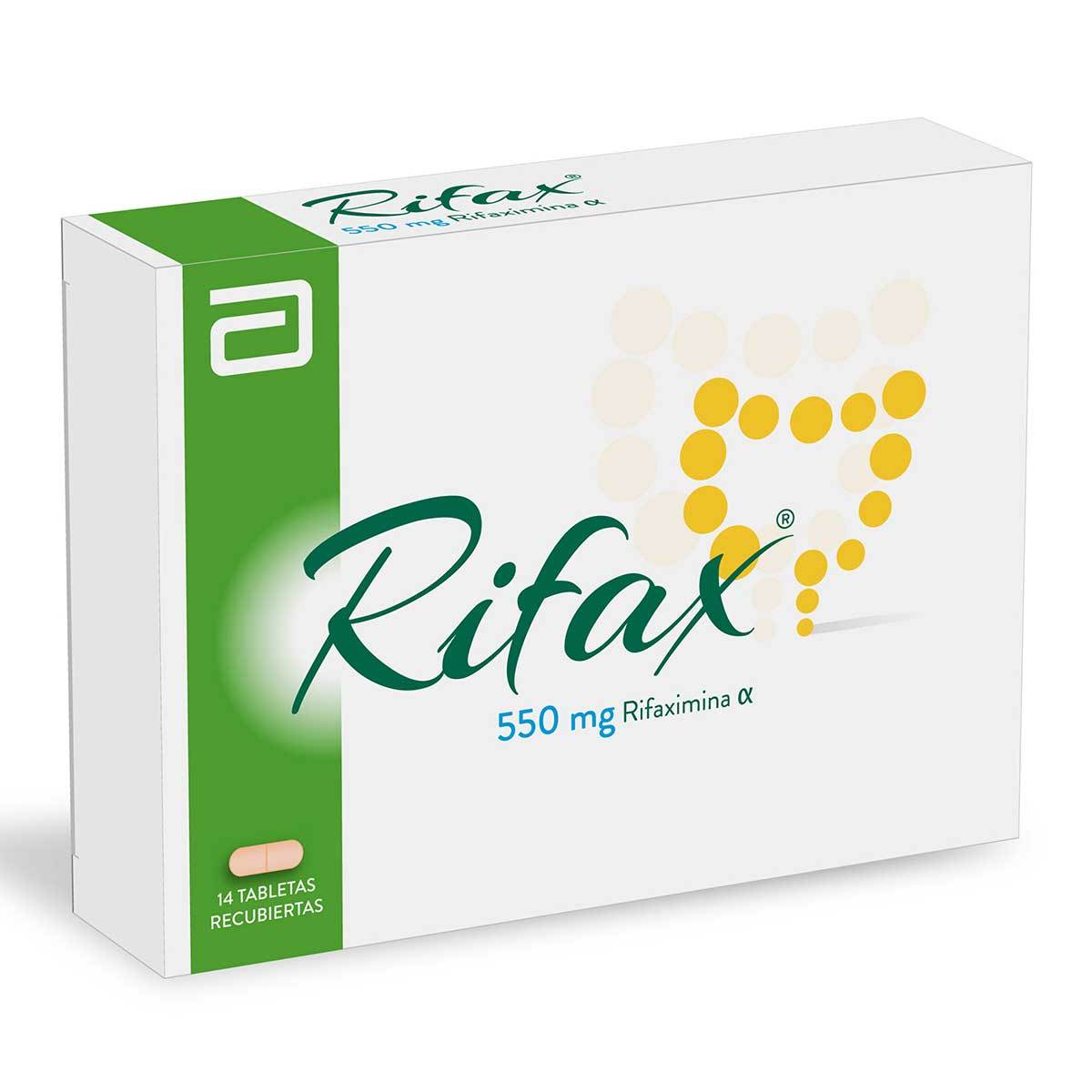 Rifax 550 Mg Abbott Caja X 14 Tabletas Recubiertas.