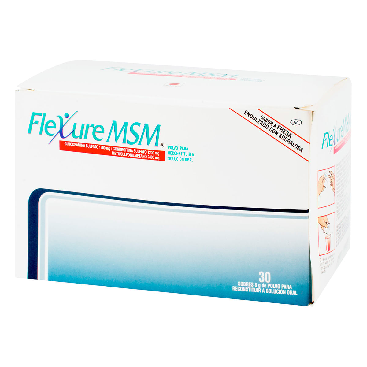 Solución Oral Flexure Msm Procaps Piña Fresa Polvo Sobre X 8 G Caja X 30 Uds.