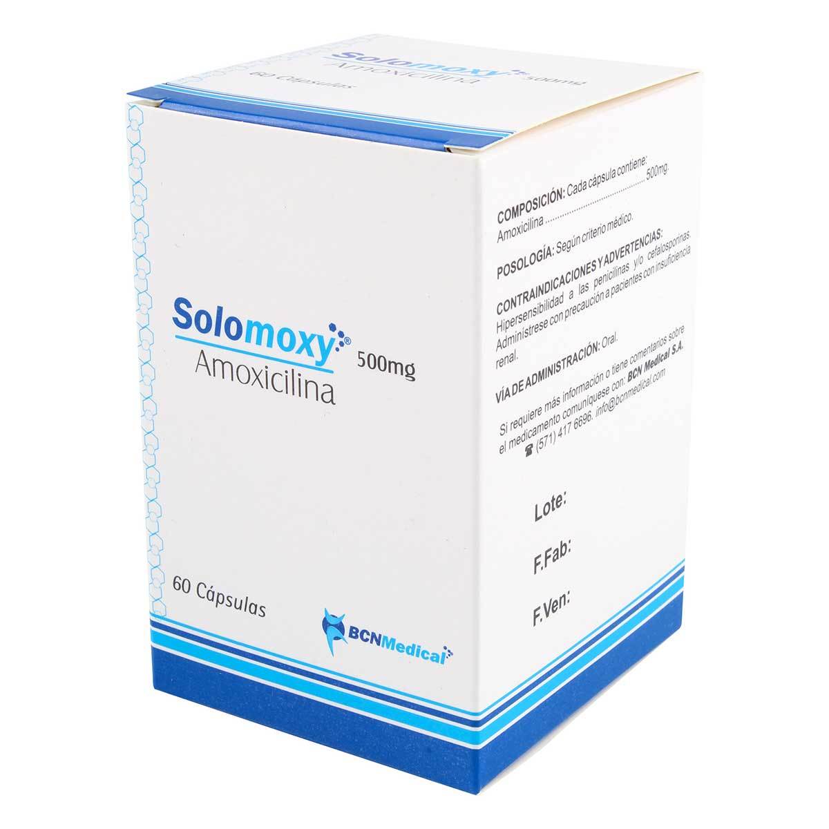 Solomoxy 500 Mg Bcn Medical Caja X 60 Cápsulas.