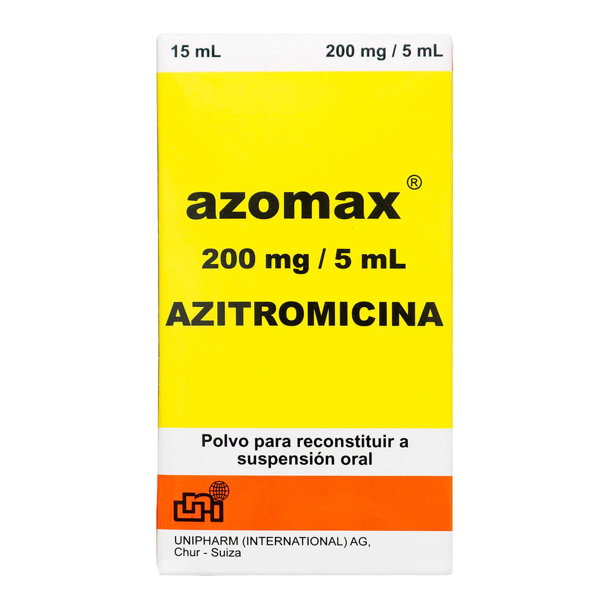 Suspensión Oral Azomax 200 Mg/5 Ml Unipharm Polvo Frasco X 15 Ml.